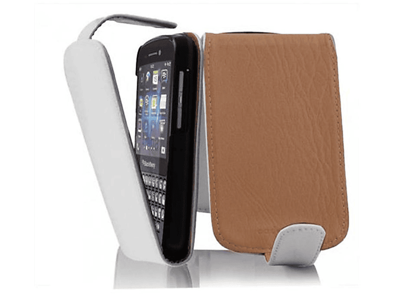 CADORABO Schutzhülle im Flip Style, Flip Cover, Blackberry, Q10, MAGNESIUM WEIß