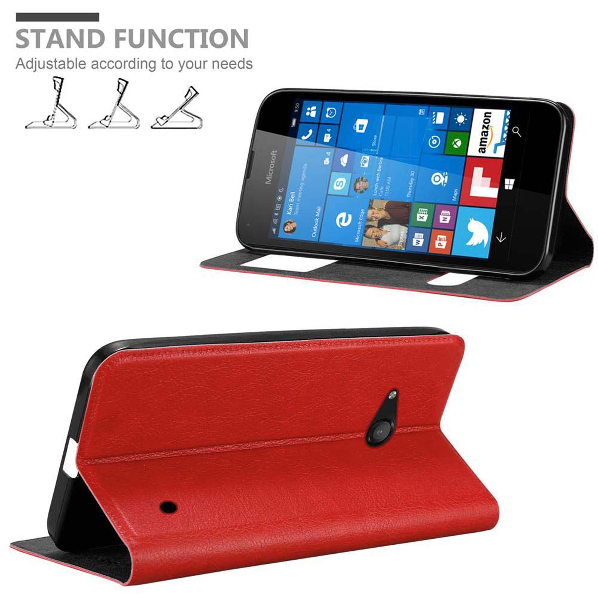 CADORABO Custodia Con Chiusura Magnetica, Funzione Stand E Tasca Per Le Carte Cover Per Lumia 950 Verde Erbe 77207511
