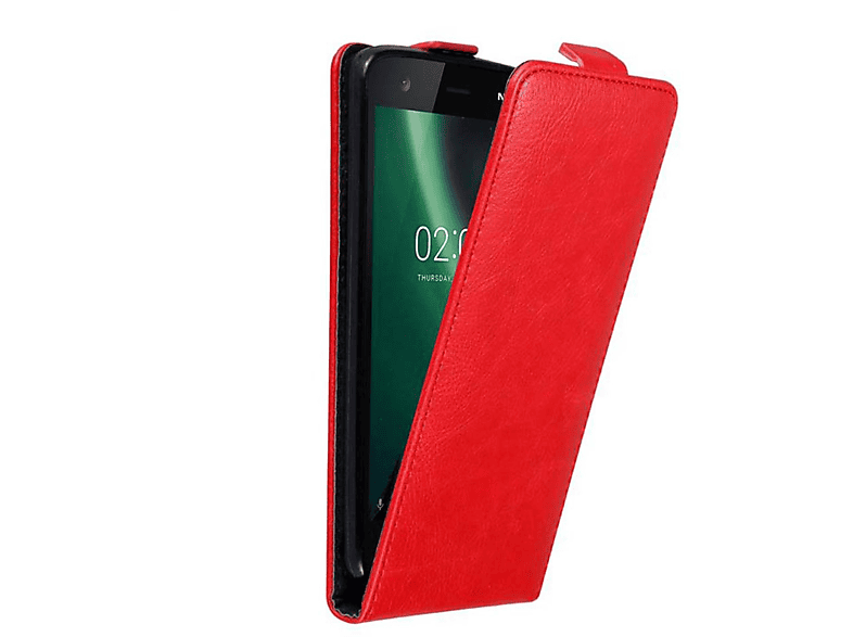 CADORABO Hülle im Flip Style, Flip Cover, Nokia, 2 2017, APFEL ROT