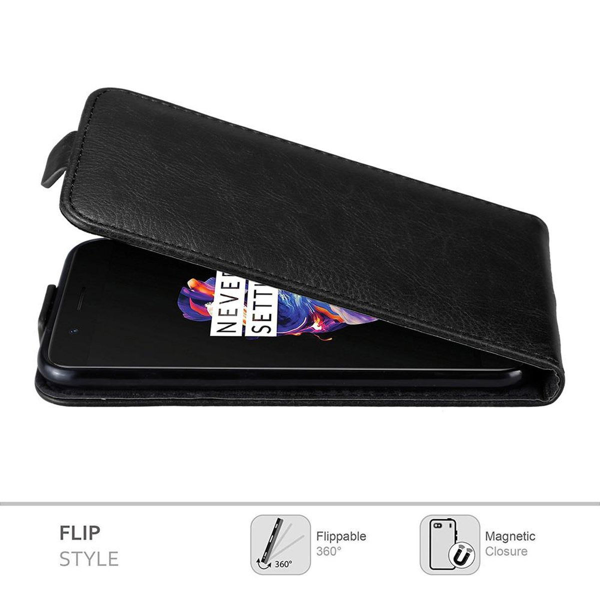 NACHT Flip CADORABO Flip OnePlus, Cover, Hülle Style, im SCHWARZ 5,
