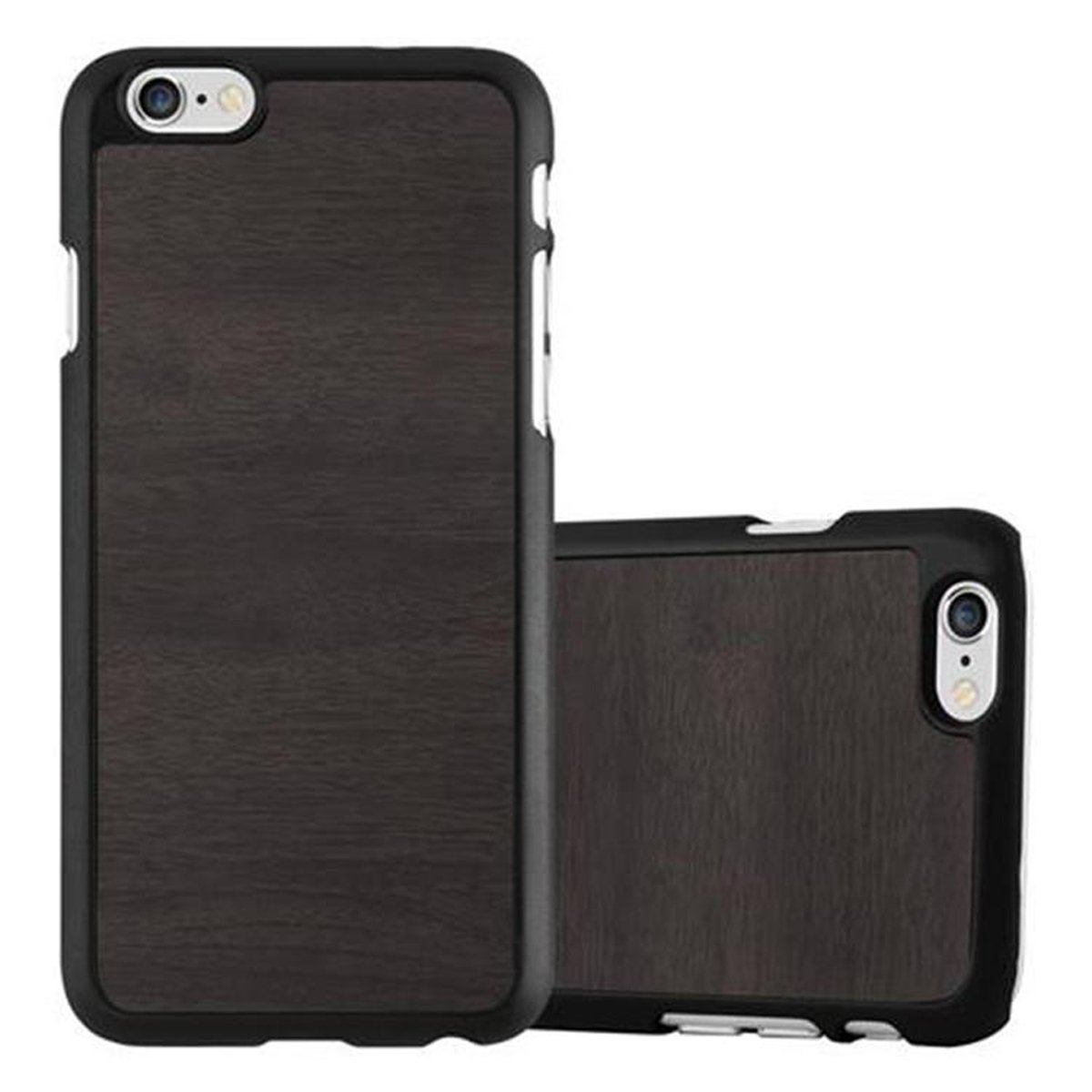 CADORABO Hülle Hard Case 6 Style, / Apple, iPhone 6S, SCHWARZ Backcover, WOODY Woody