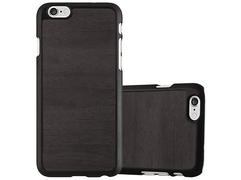 iPhone Woody SCHWARZ / Hard 6S, Apple, CADORABO WOODY Case 6 Backcover, Hülle Style,