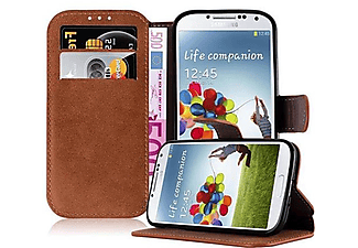 carcasa de móvil  - Funda libro para Móvil - Carcasa protección resistente de estilo libro CADORABO, Samsung, Galaxy S4, naranja apagado