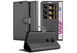 carcasa de móvil  - Funda libro para Móvil - Carcasa protección resistente de estilo libro CADORABO, Motorola, MOTO E5, negro fantasma