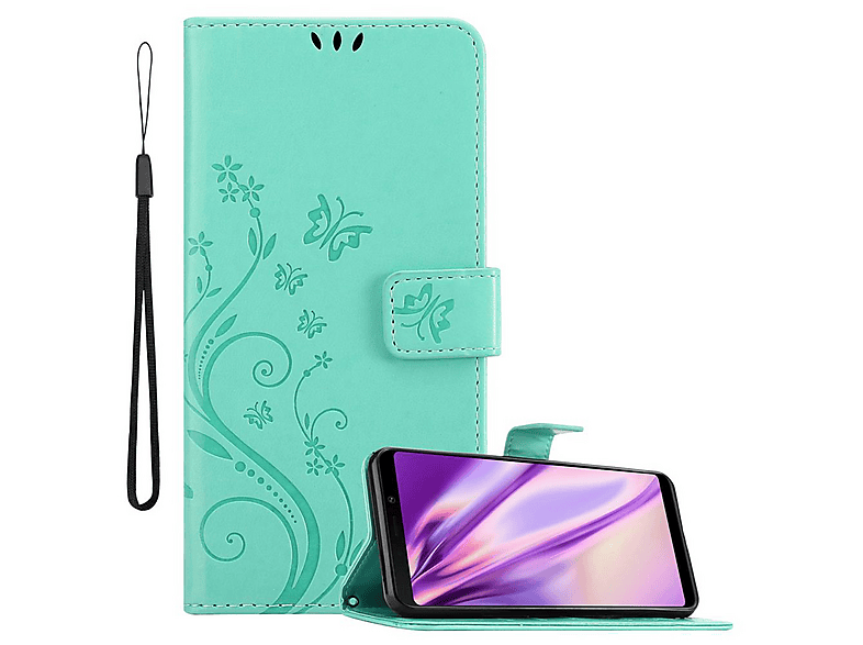 Cadorabo Book Case Compatible with Huawei Y9 2019 in Floral Pink – Cover in Flower Design with Magnetic Closure, Stand Function and 3 Card Slots - Wallet Etui Pouch PU Leather Flip