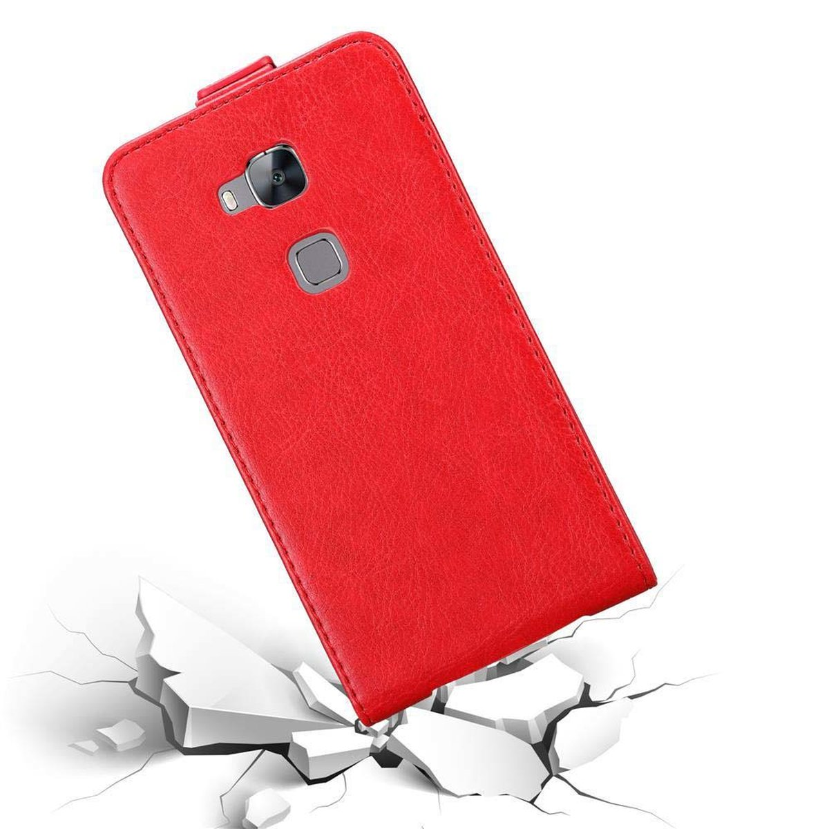 Style, Flip ASCEND Hülle GX8, APFEL / CADORABO G7 Flip im / PLUS Huawei, ROT G8 Cover,