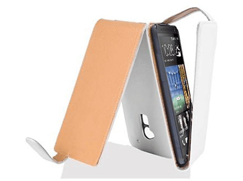CADORABO Schutzhülle ONE HTC, WEIß Cover, Style, im Flip Flip MAGNESIUM T6, MAX