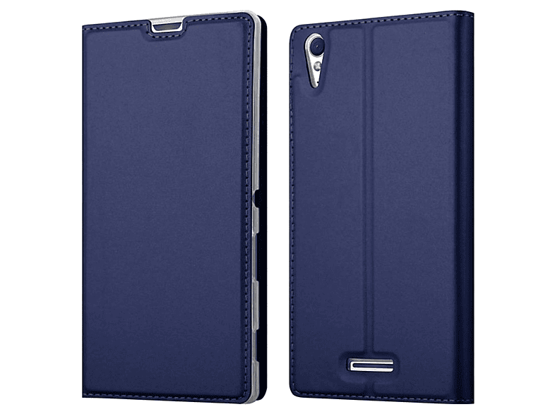 Book CLASSY Classy Handyhülle Sony, CADORABO T3, Style, Bookcover, Xperia DUNKEL BLAU