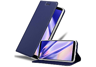 carcasa de móvil  - Funda libro para Móvil - Carcasa protección resistente de estilo libro CADORABO, OnePlus, 5T, classy azul oscuro