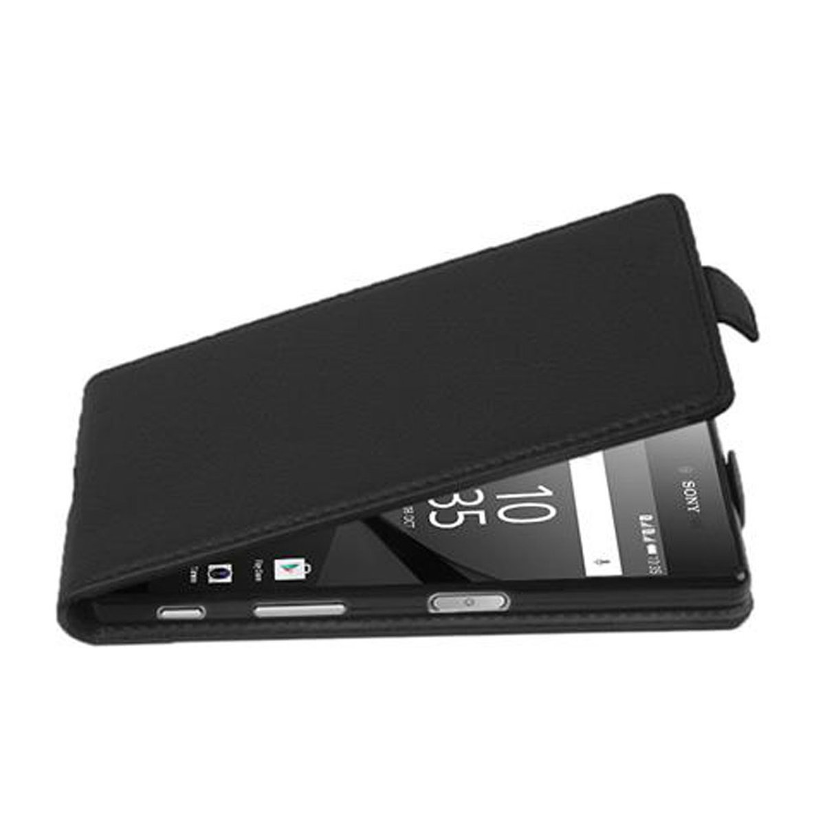 CUSTODIA/COVER FLIP case in pelle per Sony XPERIA GO st27i + 2 PELLICOLE Proteggischermo - NERO
