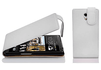carcasa de móvil  - Funda flip cover para Móvil - Carcasa protección resistente de estilo Flip CADORABO, HTC, Desire 600, blanco magnesio