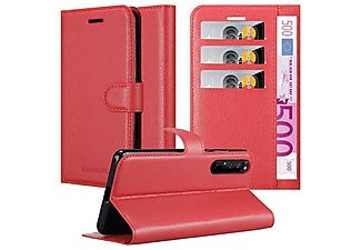 carcasa de móvil  - Funda libro para Móvil - Carcasa protección resistente de estilo libro CADORABO, Sony, Xperia 1 II, rojo carmín