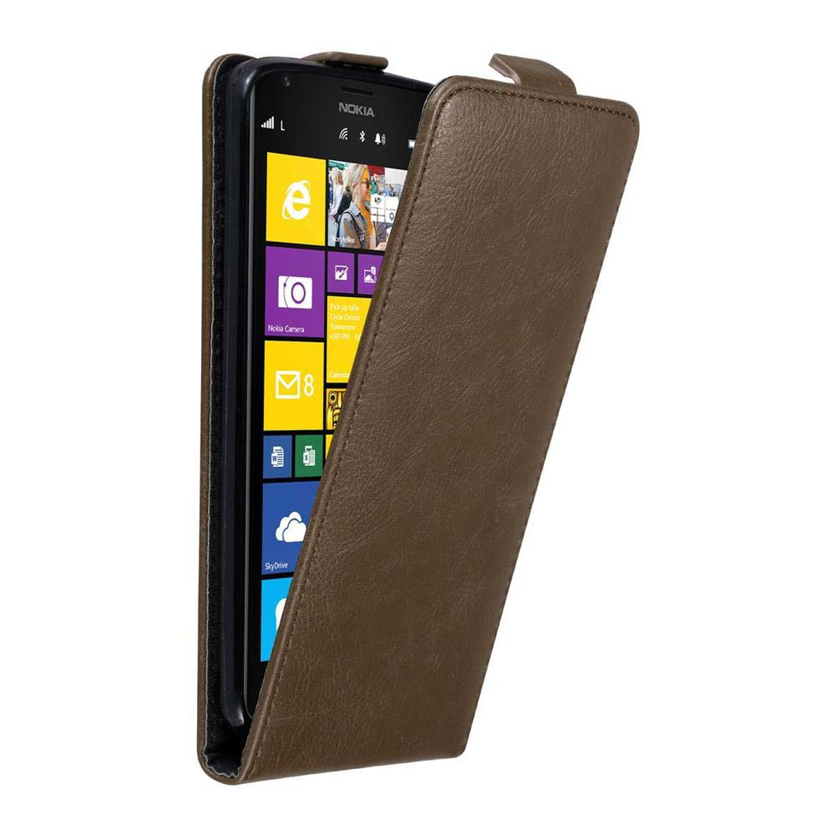 Hülle Flip im BRAUN Nokia, KAFFEE Flip 1520, Lumia CADORABO Cover, Style,