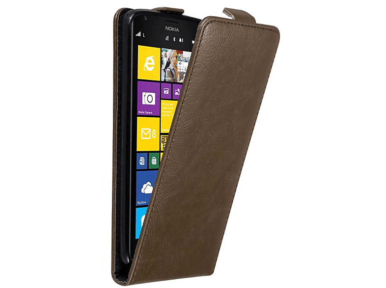 CADORABO Hülle im Flip Style, Flip Cover, Nokia, Lumia 1520, KAFFEE BRAUN