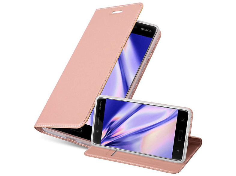 Cadorabo Custodia Libro Per Nokia 1 - Portafoglio Con Chiusura Magnetica, Vani Carte E Funzione Stand - Colore Oro Rosa - 2