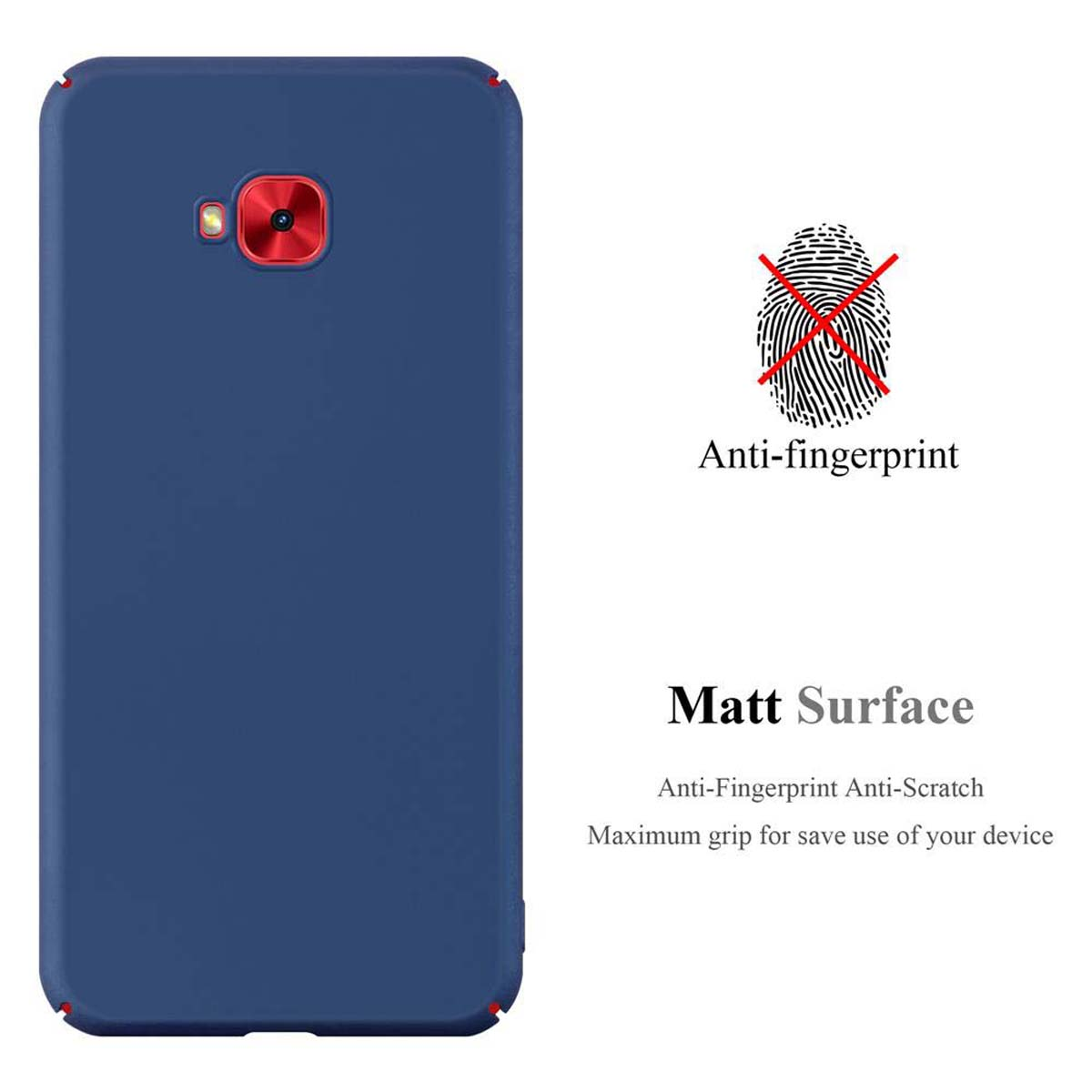 Matt Hard Hülle ZenFone Metall Backcover, Style, Asus, PRO, METALL BLAU CADORABO Selfie im Case 4