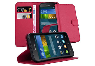 carcasa de móvil Funda libro para Móvil - Carcasa protección resistente de estilo libro;CADORABO, Huawei, Y5 2015 / Y5C / Y541 / Y540 / Y520, rojo carmín