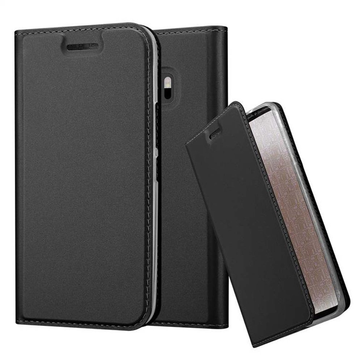 HTC, Book Bookcover, SCHWARZ Handyhülle ONE M10, Classy CADORABO CLASSY Style,