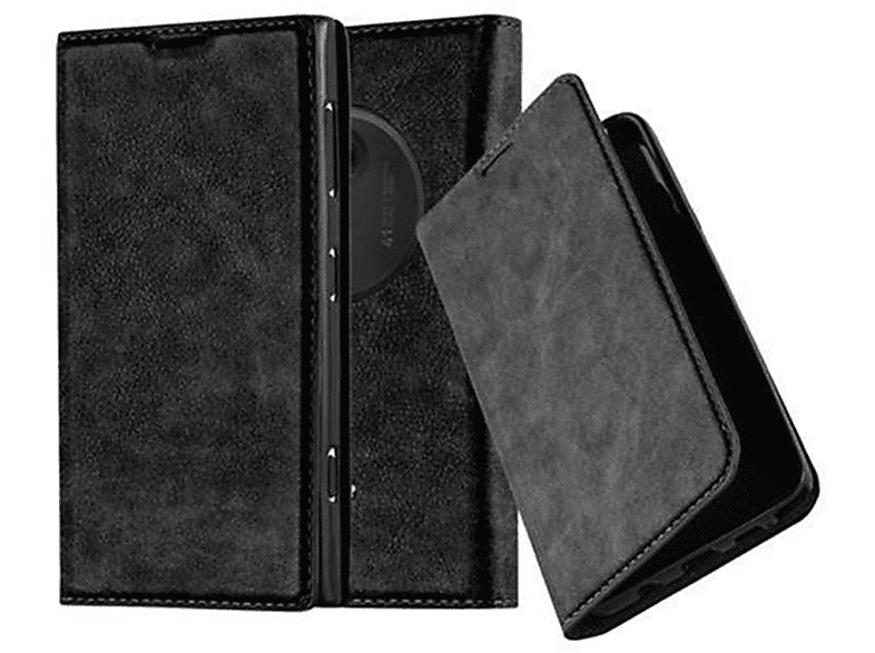 CADORABO Book Hülle Invisible Magnet, Bookcover, Nokia, Lumia 1020, NACHT SCHWARZ