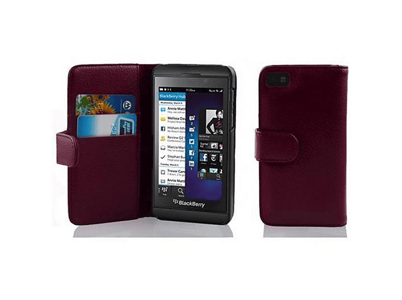 Cadorabo Custodia Libro Portafoglio Per Blackberry Z10 - Finta Pelle Nero Di Notte, Con Chiusura Magnetica, Slot Per Carte E Funzione Stand