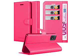carcasa de móvil  - Funda libro para Móvil - Carcasa protección resistente de estilo libro CADORABO, Samsung, Galaxy A51 5G, rosa cereza