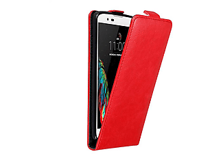 carcasa de móvil Funda flip cover para Móvil - Carcasa protección resistente de estilo Flip;CADORABO, LG, K10 2016, rojo manzana