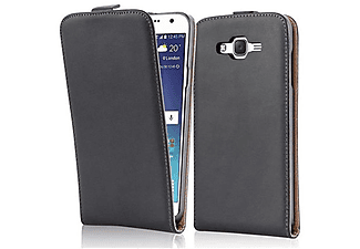 carcasa de móvil Funda flip cover para Móvil - Carcasa protección resistente de estilo Flip;CADORABO, Samsung, Galaxy J7 2015, negro de caviar