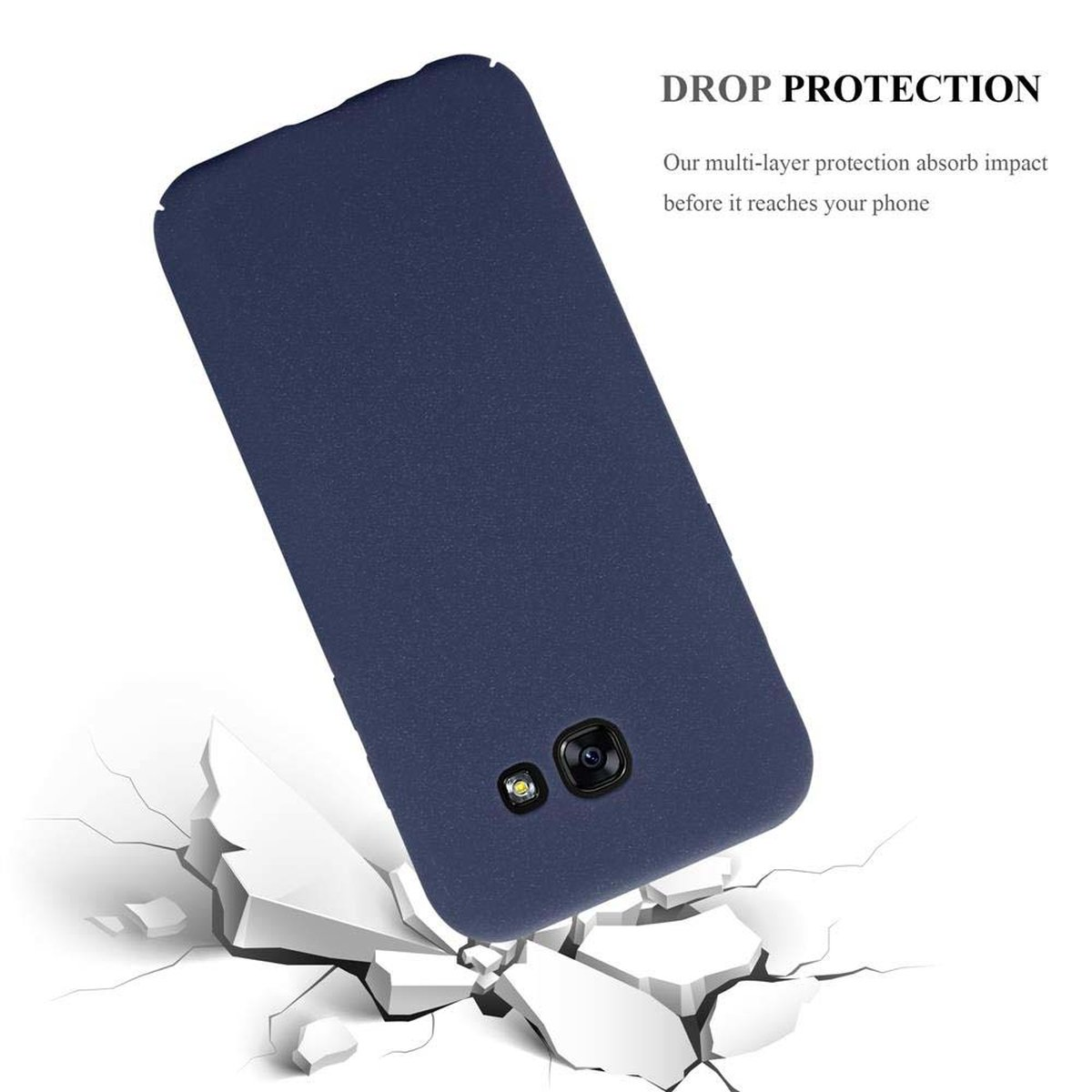 CADORABO Hülle im Frosty FROSTY Backcover, Style, Case A5 2017, BLAU Hard Galaxy Samsung