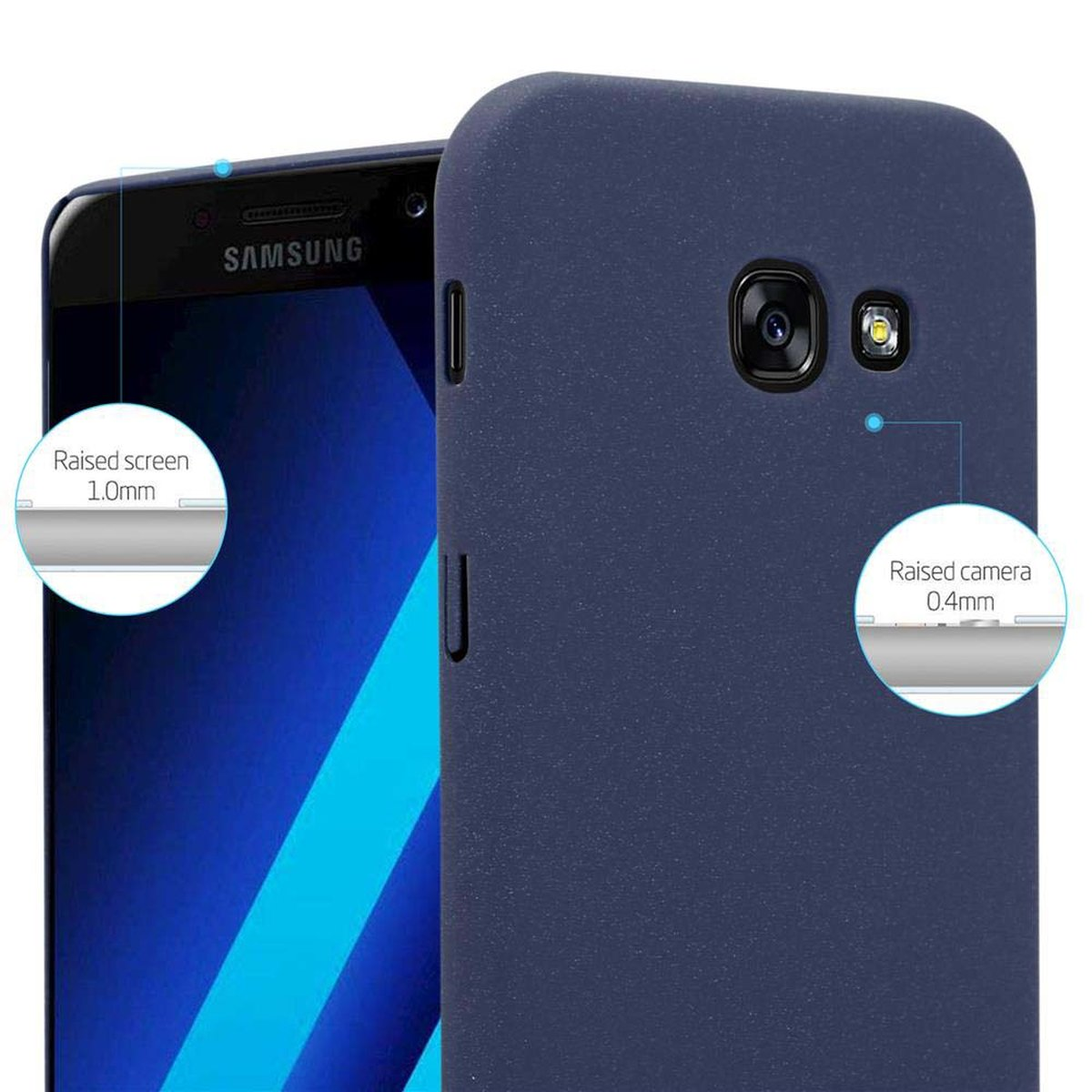 im FROSTY Backcover, Galaxy Hard Frosty Hülle 2017, Samsung, BLAU CADORABO Style, Case A5