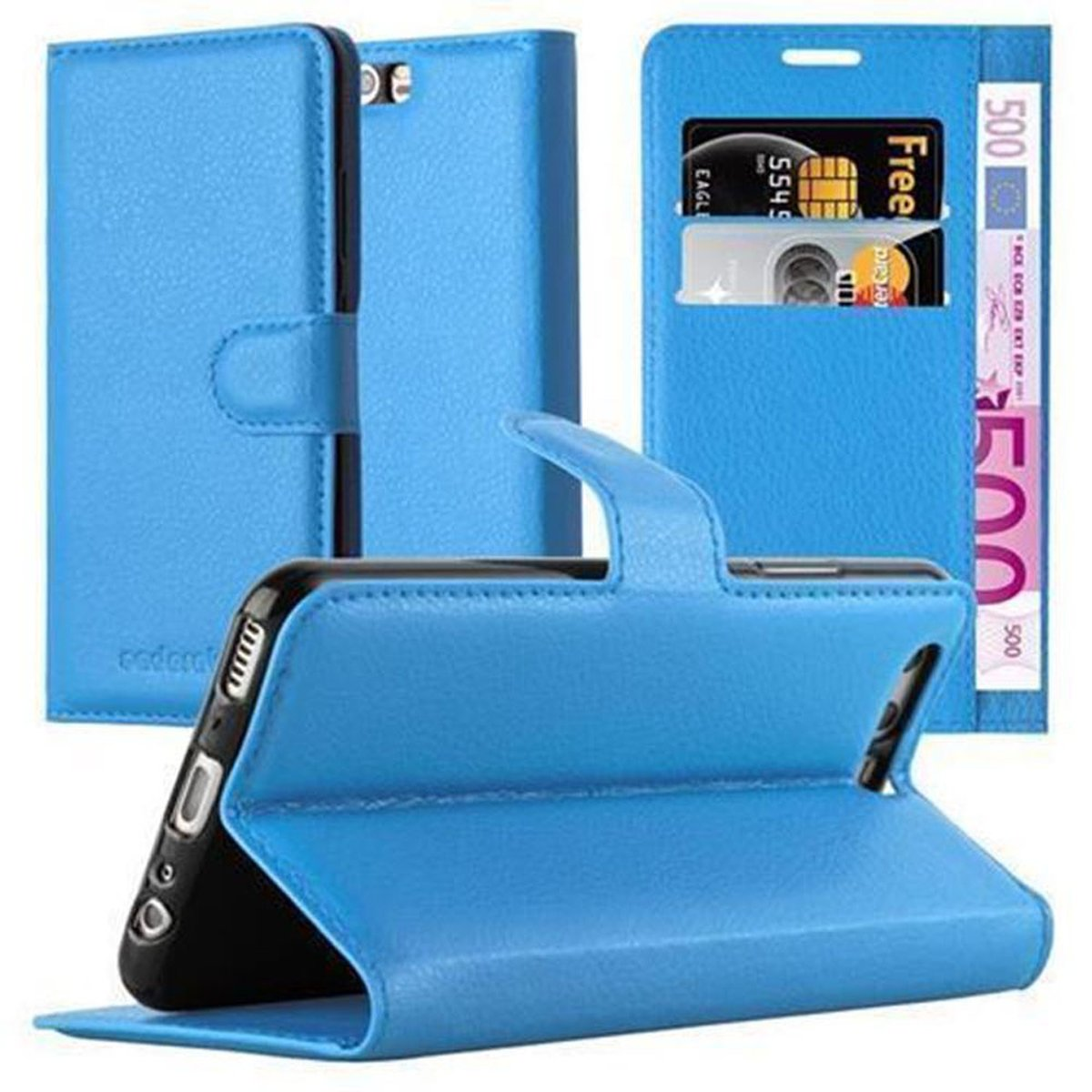 Huawei, CADORABO Hülle BLAU PASTELL Bookcover, PLUS, Book Standfunktion, P10
