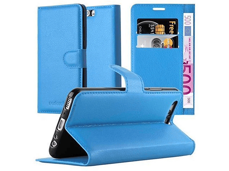 CADORABO Hülle BLAU P10 PASTELL Book Standfunktion, Huawei, PLUS, Bookcover,