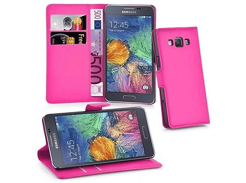 Samsung, 2015, Hülle CADORABO Standfunktion, Book Bookcover, PINK CHERRY A7 Galaxy