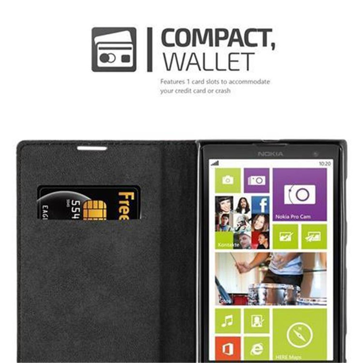 Magnet, Bookcover, BRAUN Lumia CADORABO Hülle Book KAFFEE 1020, Nokia, Invisible