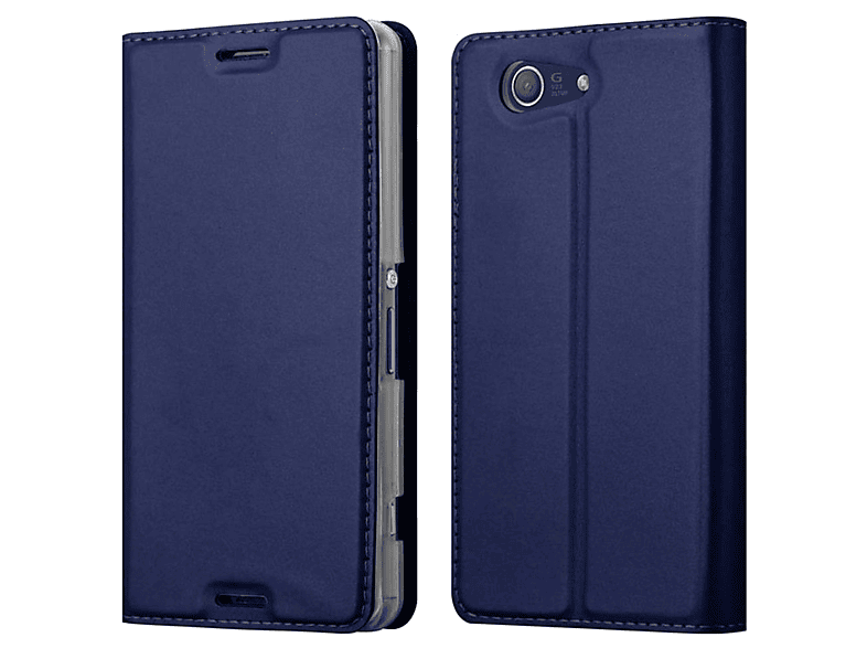 CADORABO Handyhülle Classy Book Style, Z3 Bookcover, Sony, BLAU CLASSY Xperia COMPACT, DUNKEL