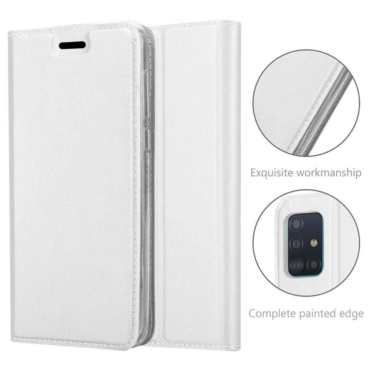 CADORABO Handyhülle Classy Book Galaxy SILBER / A51 CLASSY Samsung, Style, Bookcover, 4G M40s