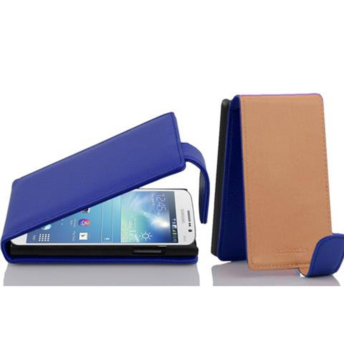 MEGA Samsung, Schutzhülle Flip Galaxy CADORABO Cover, KÖNIGS Style, 5.8, BLAU Flip im