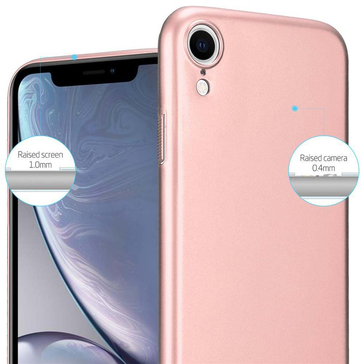 Metall ROSÉ GOLD Hülle iPhone XR, METALL Hard Backcover, Matt im Style, CADORABO Apple, Case