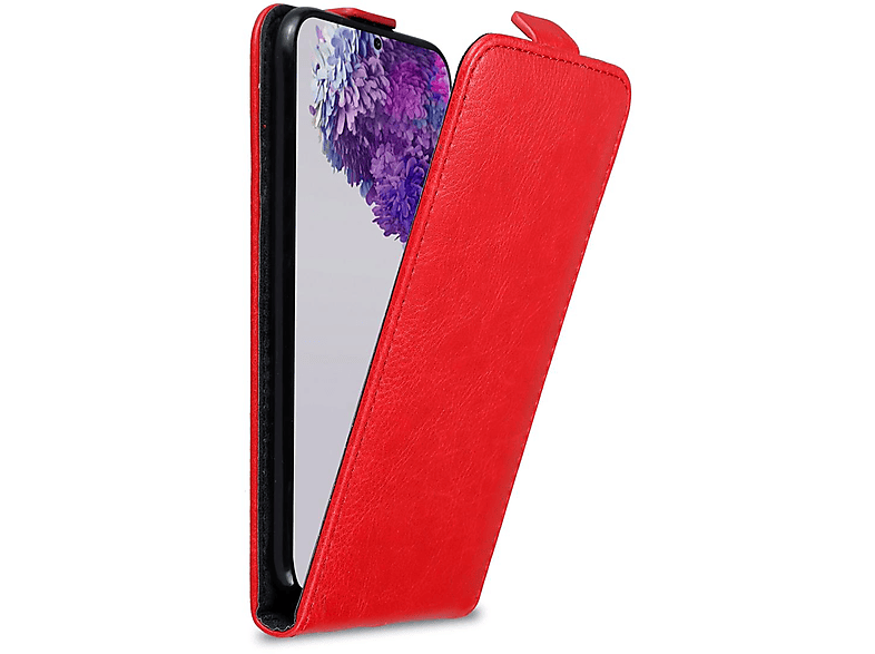 CADORABO Hülle im Flip Style, ULTRA, ROT Flip APFEL Cover, Galaxy Samsung, S20