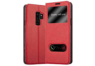 carcasa de móvil Funda libro para Móvil - Carcasa protección resistente de estilo libro;CADORABO, Samsung, Galaxy S9 PLUS, rojo azrafán
