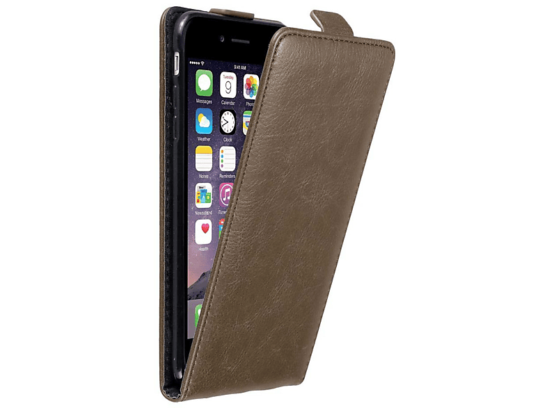 Cover, KAFFEE Flip Hülle PLUS, Flip CADORABO Style, 6S / 6 Apple, PLUS iPhone BRAUN im