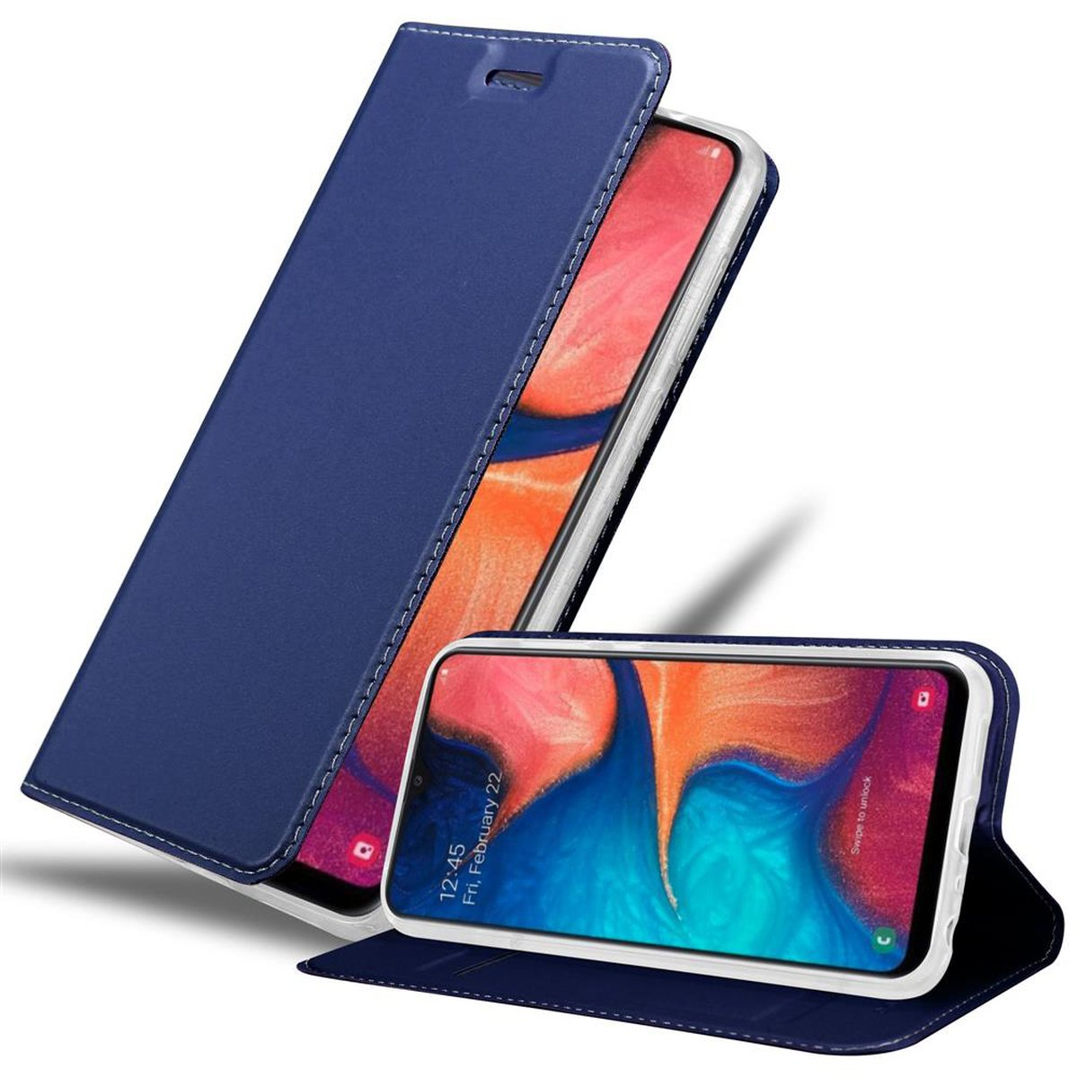 A10e Galaxy Book A20e, / Style, Classy CLASSY CADORABO DUNKEL Samsung, Handyhülle Bookcover, BLAU