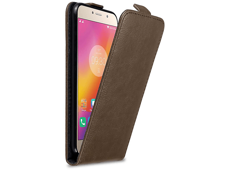 Flip Flip Cover, CADORABO im Lenovo, KAFFEE BRAUN P2, Hülle Style,