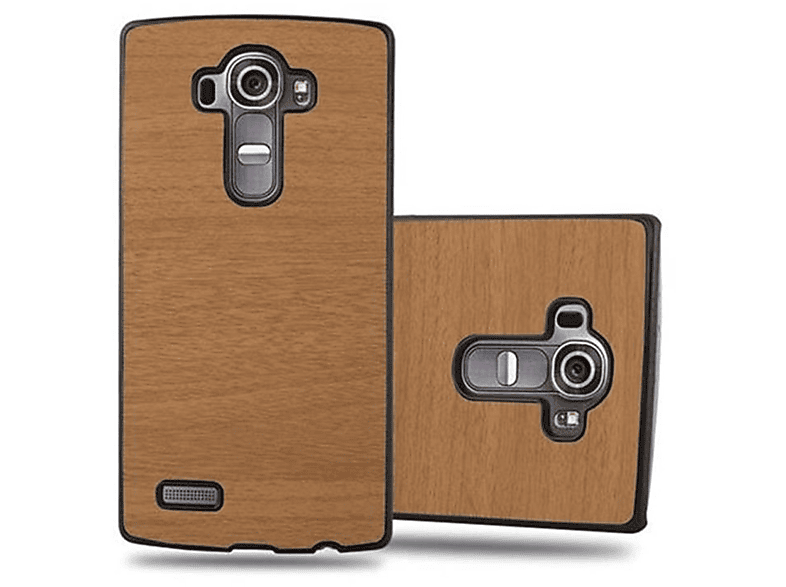 CADORABO Hülle Hard Case G4 G4 LG, / BRAUN Backcover, PLUS, WOODY Style, Woody