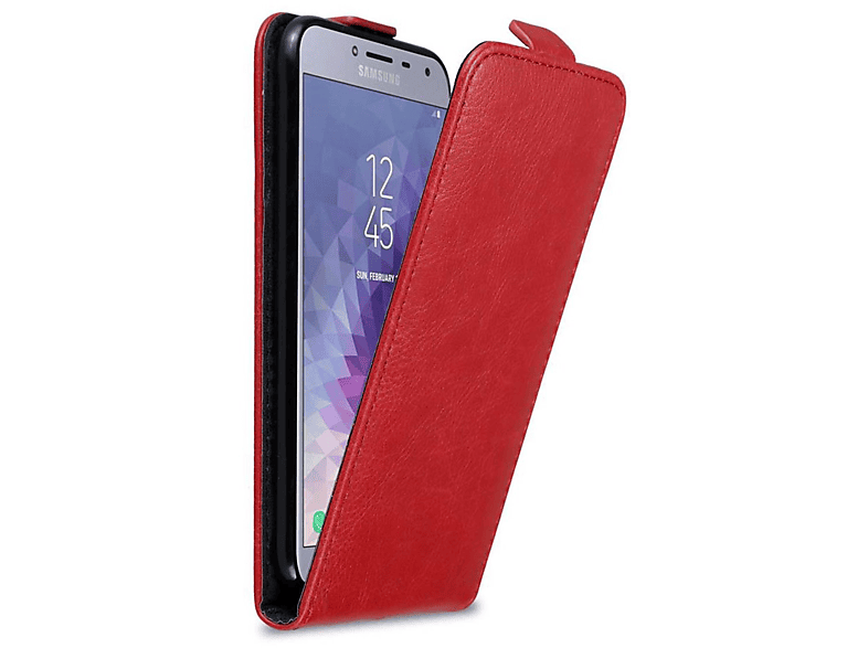 CADORABO Hülle J4 Flip Galaxy APFEL im Style, 2018, Samsung, Cover, Flip ROT