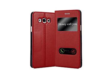 carcasa de móvil Funda libro para Móvil - Carcasa protección resistente de estilo libro;CADORABO, Samsung, Galaxy A7 2015, rojo azrafán
