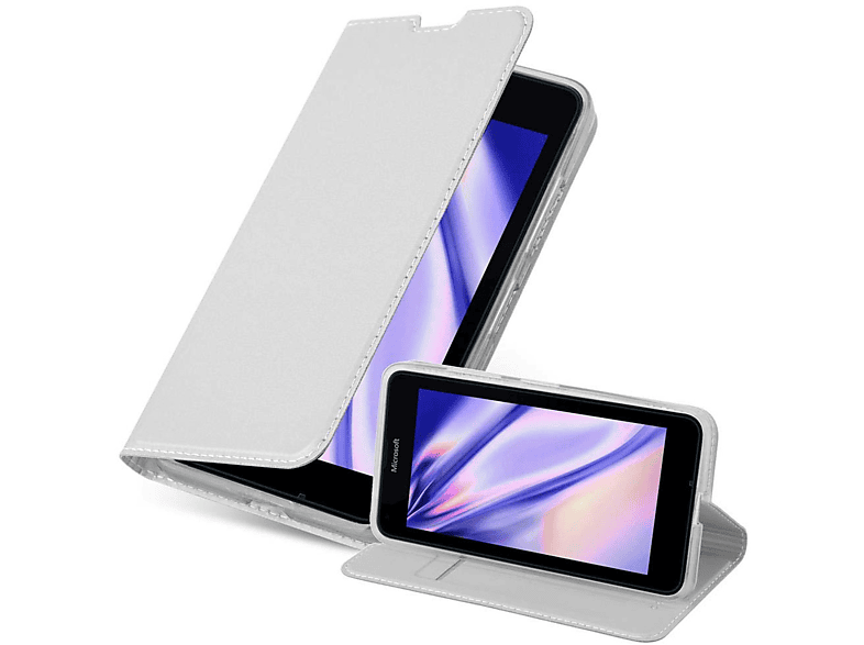 CADORABO Handyhülle Classy Book Style, 640, Bookcover, CLASSY Lumia Nokia, SILBER