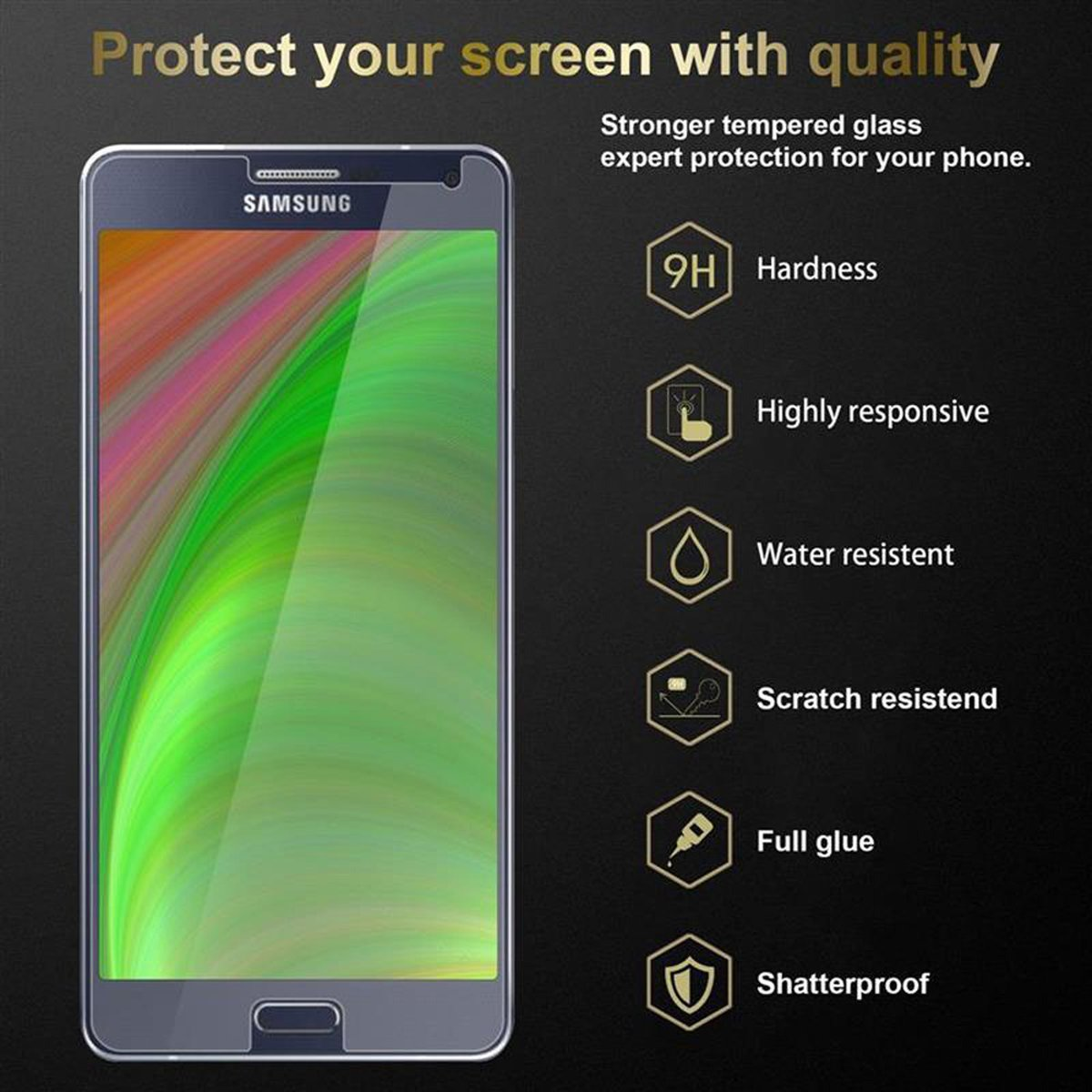 CADORABO Schutzglas Tempered Galaxy Schutzfolie(für A7 2015) Samsung Glas