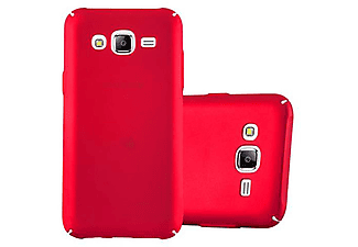 carcasa de móvil Funda rígida para móvil de plástico duro – Carcasa Hard Cover protección;CADORABO, Samsung, Galaxy J5 2015, metal rojo