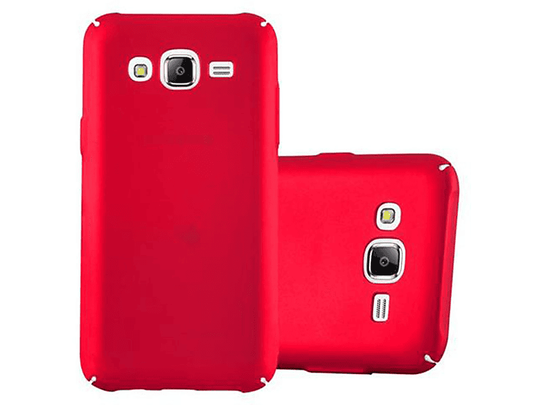 CADORABO Hülle im Hard Case Metall Samsung, Backcover, Style, METALL ROT Matt 2015, Galaxy J5