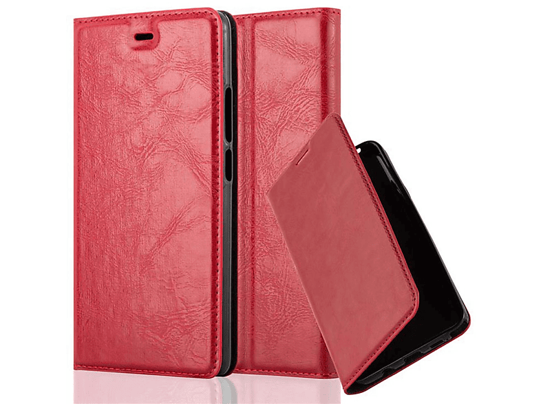 CADORABO Book Hülle Invisible Magnet, Bookcover, ZTE, Nubia Z9 MAX, APFEL ROT